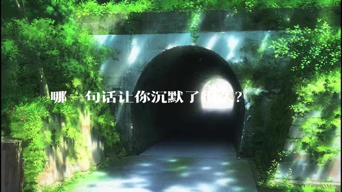 哪一句话让你沉默了很久？